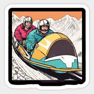 Bobsleighing Winter Sports 80s Bobsleigh Team Sticker